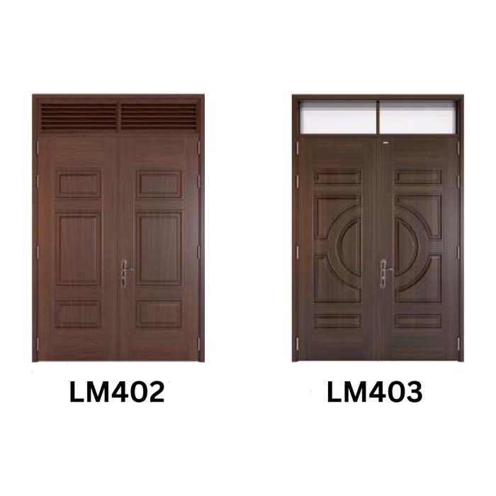 Cửa thép vân gỗ 2 cánh